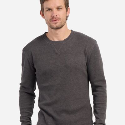 Men's Waffle Knit Long Sleeve T-Shirt Thumbnail